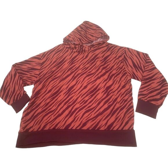 No Brand Tops - Zebra Patterned Sweatshirt Hoodie